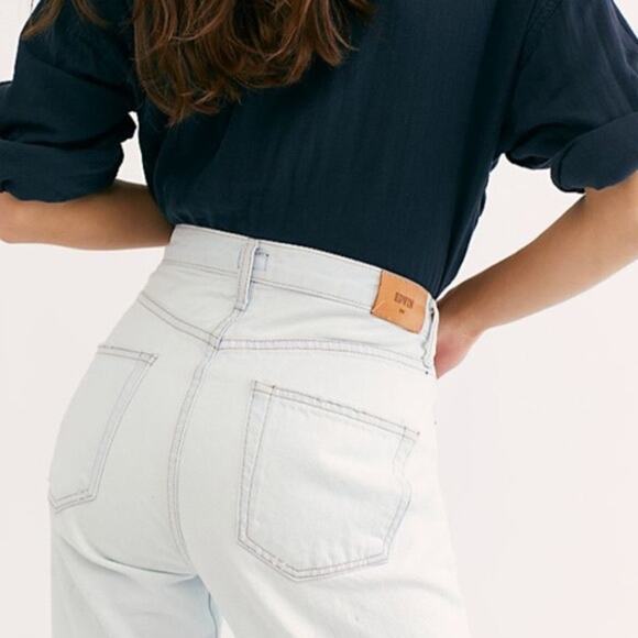 NWT Edwin Cai Classic High-Rise Straight Leg Denim Jean High Hopes Blue Size 25 - Picture 2 of 11